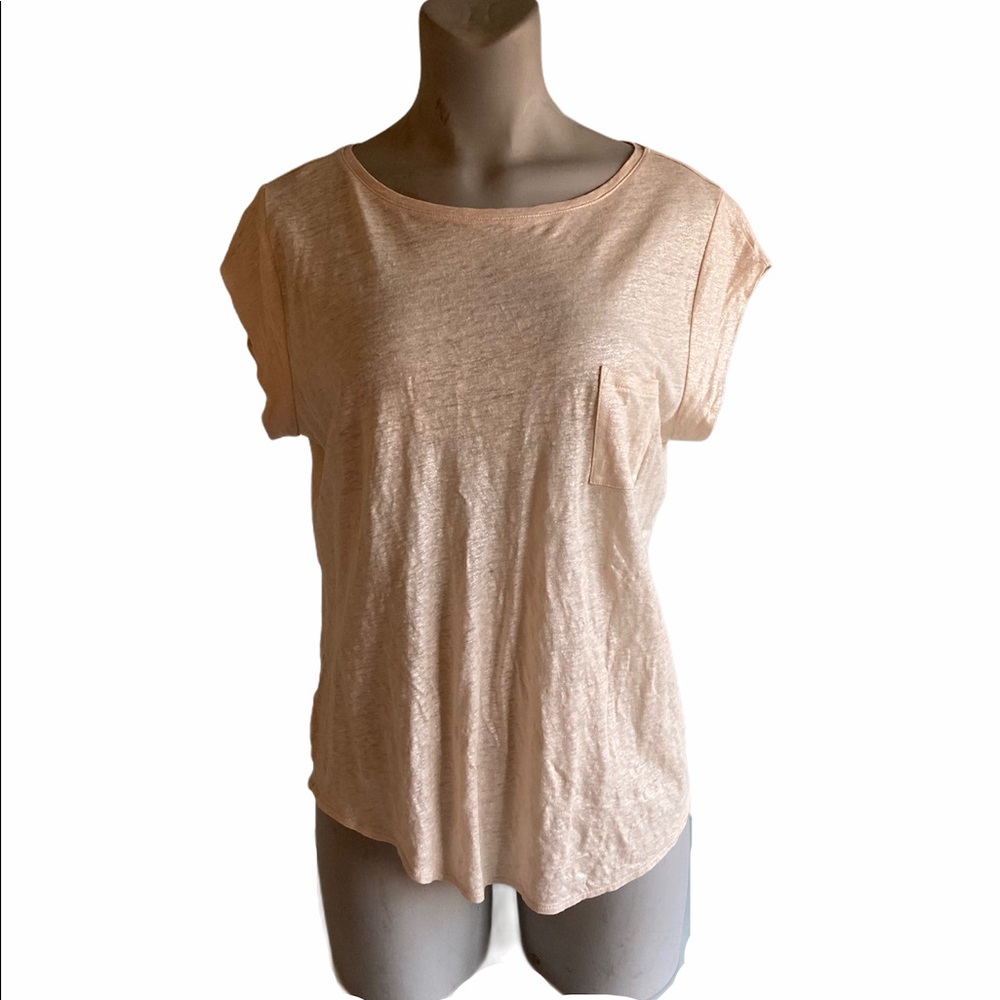 LOFT Linen Scoop Neck Tee